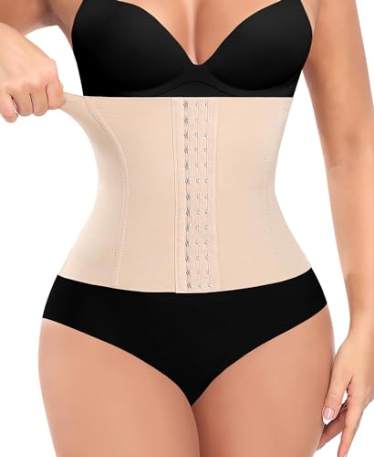 Werkiss Women's Waist Trainer Corset Shapewear Tummy Control Body Shaper Seamless Shapewear Steel Boned Waist Cincher(#1 Beige(height: 9.5), M)