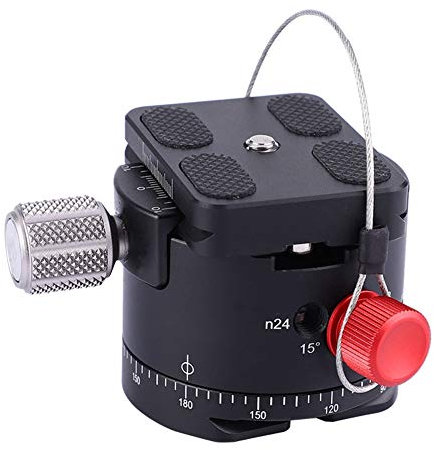 LOCADENCE Mini Rótula, Trípode Portátil de Perfil Bajo Panorámico de 360°, Carga Útil de 15 Kg, Rótula Giratoria con Indexación de 5 Pasos para Trípode de Cámara.