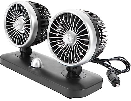 Housoutil Ventilador Eléctrico De Doble Cabezal Para Coche Portátil Refrigeración Por Agua Ajustable Para Camión y Vehículo