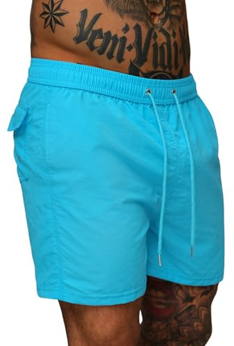 OZONEE Herren Badehose Badeshorts Eng Lang Shorts Sporthose Jogginghose Kurz Laufshorts Sport Sportshorts Trainingshose Schwimmhose Sweatshorts Freizeithose Hose 777/5862S/62 HIMMELBLAU M