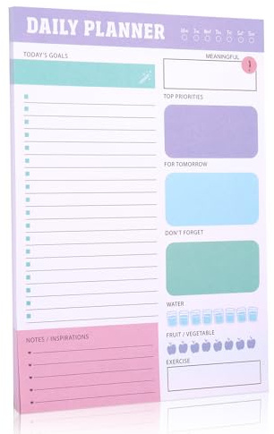 Candcamp 60 Sheets Revision Planner Weekly Planner To Do List Pad Planner Notebook Goals Journal Desk Calendar for Study Work Food Planning Shopping School Revision Goals Task with Notes Section