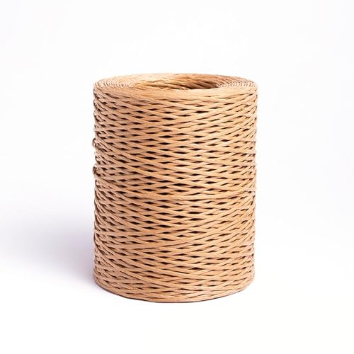 Huoflame Naturfarbener Eisendraht mit Papiermantel – Reißfester 2mm x 200m Basteldraht für Blumenstiele, DIY-Projekte, kreative Geschenkverpackung, Floristik & Gartenarbeit