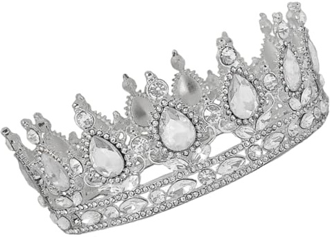 SAFIGLE Brautkrone Hochzeitskopfschmuck Silber Und Weiß Modischer Kopfschmuck Accessoires Für Brautkleid Krone Für Braut