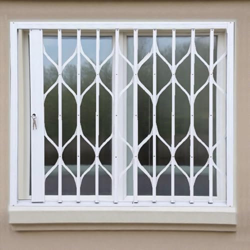 Fenstergitter Einbruchschutz Verstellbare Einbruchschutzgitter für Schiebefenster, Einbruchschutzgitter für Garagentore, Dekoratives Faltfenstergitter für Hunde und Katzen(30x70inch/76x177.8cm)