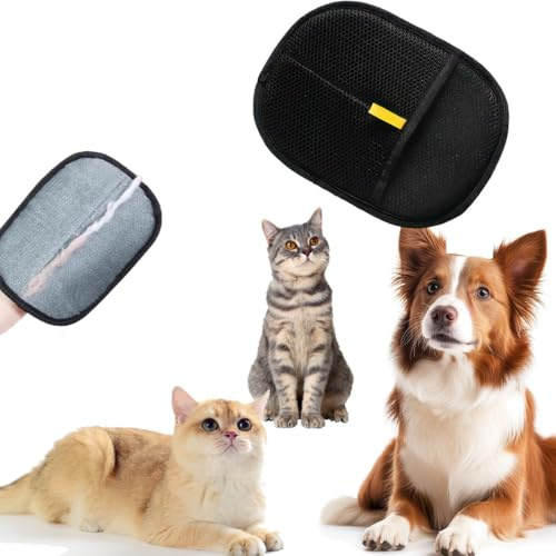 leersao 2pcs FellMagnet Handschuh,Katzenhandschuh,Fellhandschuhe Katze,Katzen Handschuhe Fellpflege,Katzenhaarentferner Handschuh,Pet Hair Remover Glove für Hund und Katze