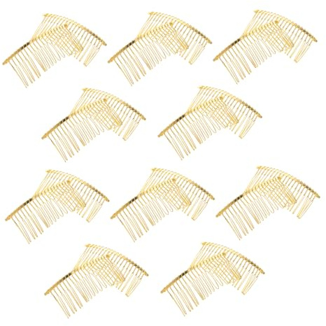 FOMIYES 20-zinken Metall Haarkamm Gold Steckkamm Für Damen Haarschmuckseitenkamm Robust Präzises Styling Tragbar Für Haar Accessoires Und Brautschleier