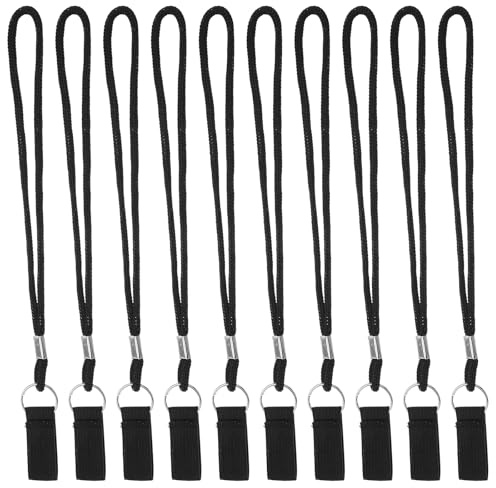 Gatuida Lot de 10 dragonnes élastiques Noires pour bâtons de Marche et de Trekking, idéales pour l'escalade et L'Aventure en Plein air.