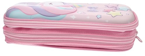 NUOBESTY Einhorn Federmäppchen mit Großer Kapazität und Doppeltem Eva Polyester Design Tragbare Stifteaufbewahrungstasche mit Starkem Reißverschluss für Schultasche