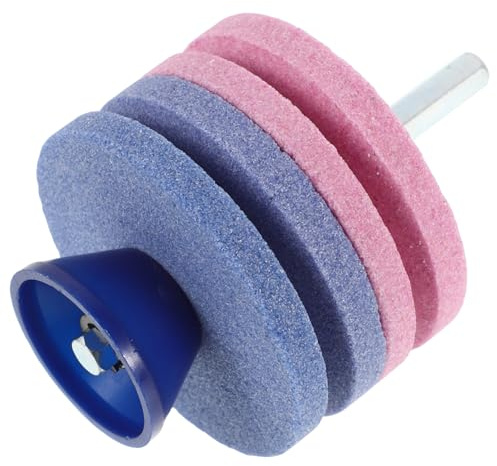 DECOMELODY Affilacoltelli per Tosaerba Doppio Strato con Testa Industriale Resistente all Usura Affilatrice Portatile per Lame di Taglio Giardinaggio Strumento Affilatura Trapano per Uso