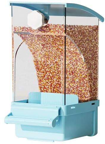 Automatisk fågelmatare for bur, husdjurstillbehör for nymfparakiter, papegojor, kakaduor, kanariefåglar, parakiter, papegojmatare(Blue)