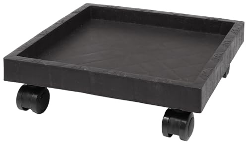 Milisten Pflanzenroller Quadratisch 29cm mit Kunststoffmaterial und Rollen für Balkon Garten und Innenbereich und Wasserfester Untersetzer