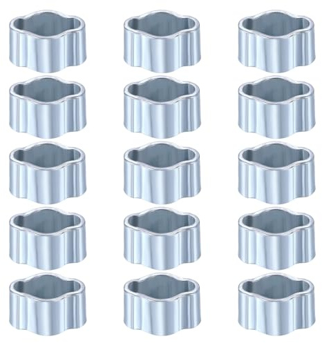 QUARKZMAN 15pcs Collier À Double Oreille 3-5 mm Collier De Serrage En Acier Galvanisé Collier À Double Oreille O Anneaux De Serrage pour Fuel Line Pipe Tube Fitting Connections, Silver