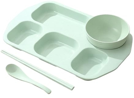Genérico Platos Divisorios - Vajilla De Hogar Con 5 Compartimentos,Plato para Separar Alimentos,para Niños Adolescentes Adultos Estudiantes Comedor Escuela Guardería Restaurante Tiempo de