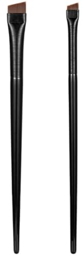 3 Set Black Wood Angled Eyeliner Brush for Brow Shaping | Lightweight Design, Beginner and Artist Use, Fine Slanted Tip for Detailed Eye Makeup Work