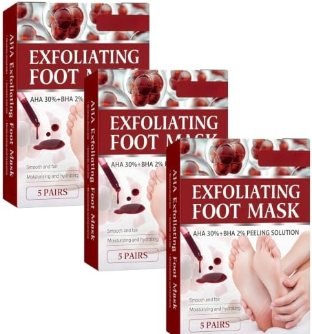 Fot Peeling Peach Mask, återfuktande fotmask med kokosnöt - vård av förhårdnader och död hud - återfuktande fotexfolierande, kallusskalande fötter för