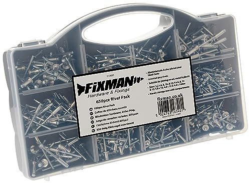 Fixman 514633 Confezione 650 Pezzi di Rivetti, Grigio