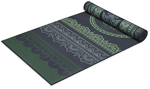 Gaiam Premium Print Reversible Yoga Mat, Boho Folk, 6mm