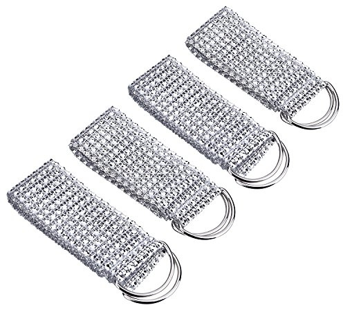 Hotop 2 Pairs of Crystal Rhinestone Diamond Curtain Tie Backs (Style 1)