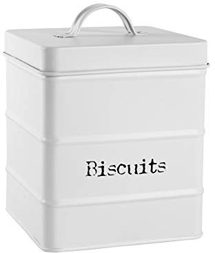 Harbour Housewares Vintage Metal Kitchen Keks Zinn - Weiß