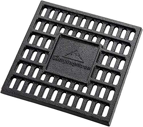 CAMPINGMOON Cast Iron Coal Bed Charcoal Fire Grate 8.27x8.27-inch T-210