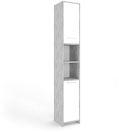 Vicco Mobile bagno alto Kiko, Calcestruzzo/Bianco, 30 x 190 cm