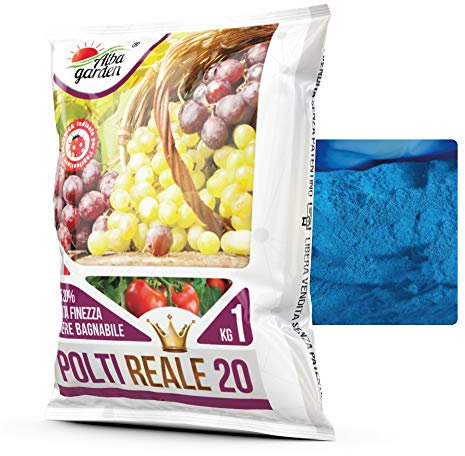 Albagarden - Polti20 Bordolese Biologico 1 Kg - Con Rame Naturale + Boro Per Piante Frutta Orto Vite - Contro Peronospora Oidio Verderame Solfato Ossicloruro