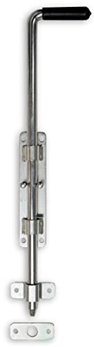 WDB Torriegel 420mm - Bolzenriegel mit Gummigriff - Gartentor Riegel - Schieberiegel - Schlossriegel - Türriegel - Torschieber - Türschieber - Torschlossriegel