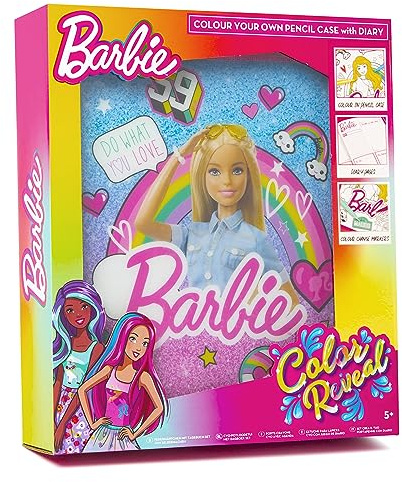 Barbie Filled Pencil Case for Girls - School Supplies Stationery Set With Color Your Own Diary Accessories - Gifts for Girls