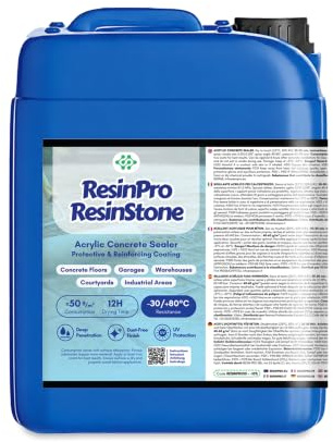 Resin Pro - Résine méthacrylique mono composant ResinStone - Revêtement pour sols en béton imprimé, consolidant, imperméable, anti poussière, carrossable - 10 L 150m2