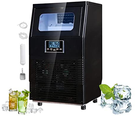 Machine à glaçons Industrielle Machine a Glacons pour La Maison Réservoir de Glace de 4 kg Machine a Glace Italienne Pas Cher 40 kg/24 h Poser sur Le Comptoir