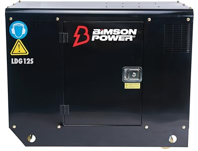Warrior 12.5kVa Diesel Generator – 296cc 3-phase ready Engine, 11,000 Max Watts, Electric Start, 60L tanks with 24-hour run time, Quiet Running at 68 dBA & Soundproof Canopy, AVR for Safe Running