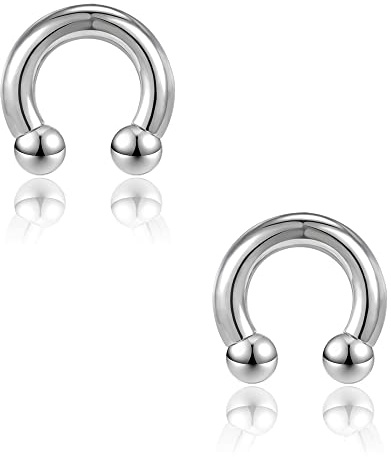 PunkTracker 2Pcs Septum Ringe Nippel Ringe 316L Chirurgenstahl Hufeisen kreisförmige Piercing Barbell 00G 0G 2G 4G 6G 8G 10G 12G 14G 16G Ohr Gauge Piercing Septum Schmuck