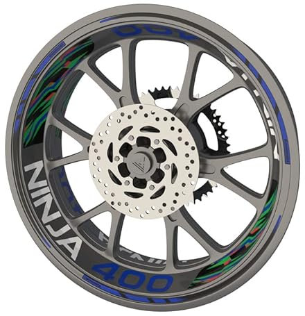 Felgenband für Motorrad Kawasaki Ninja 400 Premium Qualität (Aufkleber für 2 Räder) (blau)
