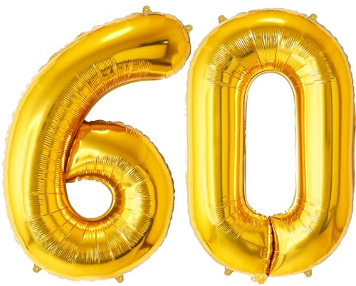FUNFEST Ballons 60. Geburtstag Gold Riesig 100cm