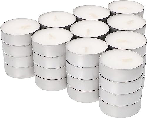 Bougie Chauffe Plat | Lot de 50 Bougies Chauffe-Plat Blanches Non Parfumées | Durée 4 Heures | Pour Gastronomie, Mariage, Décoration, Fête, Détente...