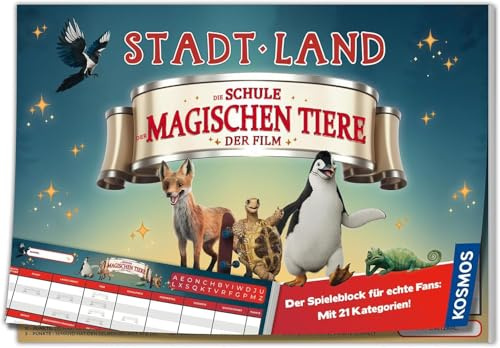 Kosmos Stadt Land Die Schule der magischen Tiere, Spielblock zum Film | Stadt Land Fluss, tolles Geschenk für Mädchen und Jungen ab 8 Jahre
