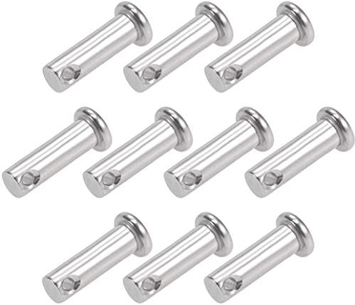 XYWHPGV Perni con cerniera a foro singolo - 8 mm x 25 mm perno a cerniera a testa piatta in acciaio inossidabile 304 10 pezzi(f3018 2b372 06318 0757c 259e4 a4f2e