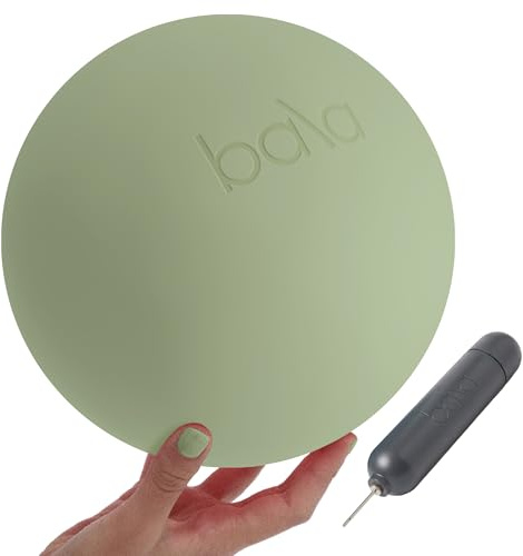 Bala Pilates Ball, Non-Weighted Exercise Ball - Small 8 Yoga Ball for Barre, Stretching, Strength & Core Training - Workout Accessory with Mini Pump for Home Gym & Fitness Routines - 100% PVC