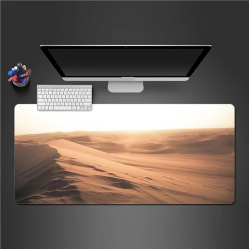 Mauspad XXL Mauspad Gaming 1000x500x2mm, Mousepad XL mit Vernähte Kanten, rutschfeste Schreibtischunterlage Große für Verbessert Präzision (Wüstenlandschaft)