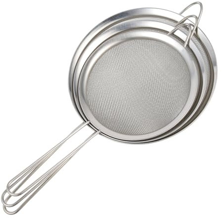 Amosfun 3piezas Colador De Multifunción De Malla Utensilios De Cocina Mango Acero Inoxidable