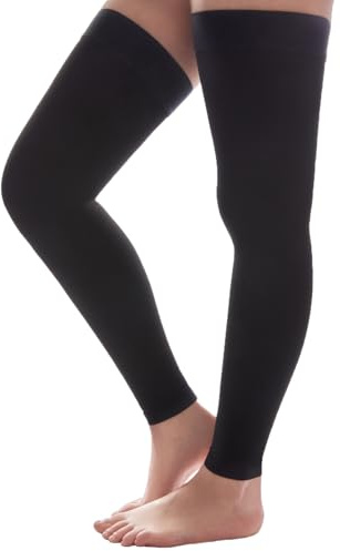 LIANPTRON Thigh High Compression Socks Women & Men, 20-30mmHg Thigh High Compression Stockings, Footless Medical Compression Socks with Silicone Dot Band-Best for Varicose Veins, Swelling