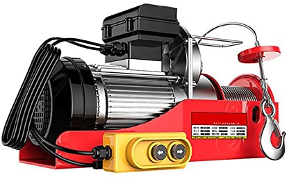 Palan électrique 1000 kg multifonction avec frein de mise hors tension + fonction limite supérieure, câble métallique anti-rotation, support de commutation de mode à corde simple et double