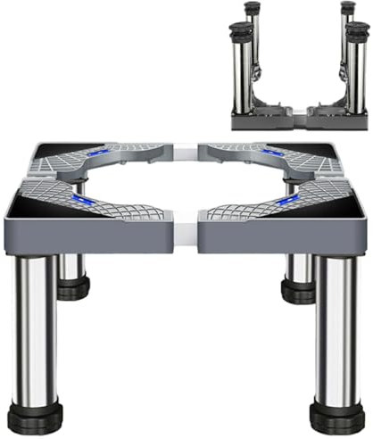 Soporte para Lavadora, Base Lavadora y Secadora, Ancho Ajustable 40-60cm Carga Máxima de 300KG, Base para Lavadora Frigorífico Congelador Armarios y Secadoras