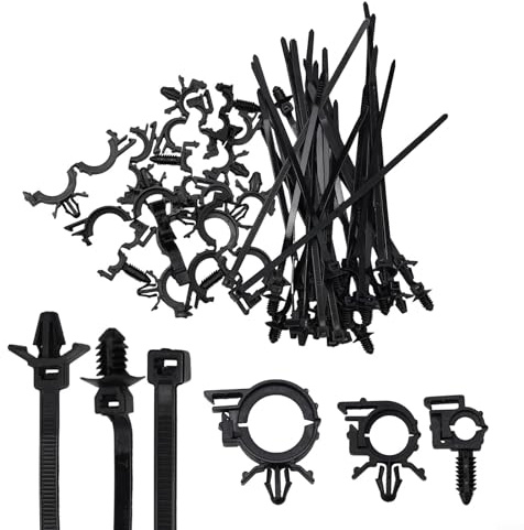 Kit d'attaches de câble avec 45 clips de fixation pour sécuriser et organiser les fils dans le compartiment moteur de votre voiture
