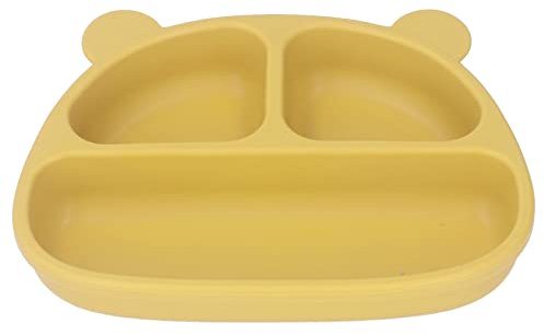 Saugteller, Sicherer, Professioneller, Flexibler Kinderteller in Cartoon-Bärenform für Obstsnacks (Einzelplatte)