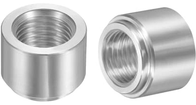 sourcing map 2 raccordi a saldare NPT femmina da 1/4, diametro esterno 1,9 cm. x 1,5 cm di lunghezza in alluminio NPT femmina a saldare su tappo a gradino, colore argento