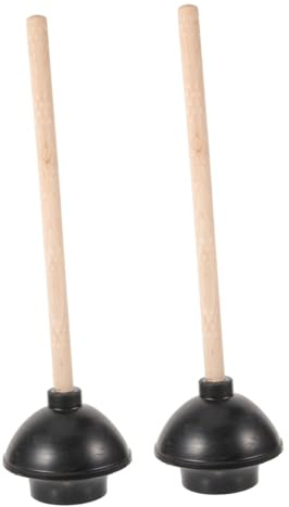 TOYZFRIENDY 2 Stück Teiliges Badezimmer Pömpel mit Holzgriff zur Effektiven Rohrreinigung Wiederverwendbar und Saugstark Geeignet für Wc Waschbecken und Küchenspüle Robust und Langlebig