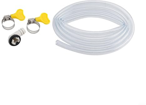 Bebykilemi Portable Air Conditioner Drain Hose Kit, 10ft x 0.6 Inch Transparent Plastic Leak-Proof Replacement Hose with Connector and Clamp for AC and Mini Split