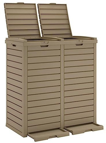 Genérico Cubo de Basura Exterior Polipropileno marrón Claro 78x41x86 cm,Productos del hogar,Contenedores de residuos,Cubos de la Basura y papeleras-364174