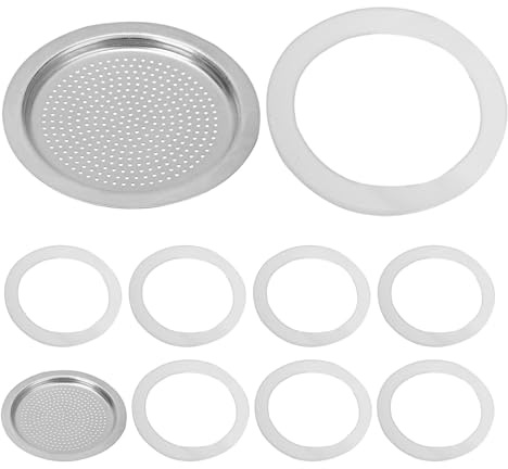 BAZEITFLOW Ersatz Dichtungssatz für Espressomaschinen 300 Ml Lebensmittelechte Silikondichtung Rund Luftdicht für Espressokocher und Kaffeebecher